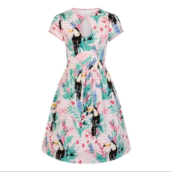 Hell Bunny Toucan Mid Dress w/ Pockets Size US XS / EU8 - Picture 10 of 11